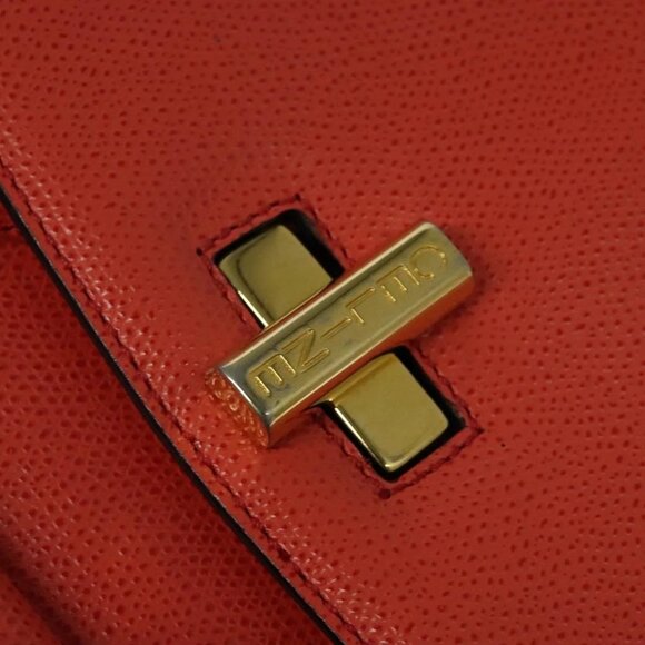 CELINE Backpack Leather Orange Gold Auth - Picture 11 of 16